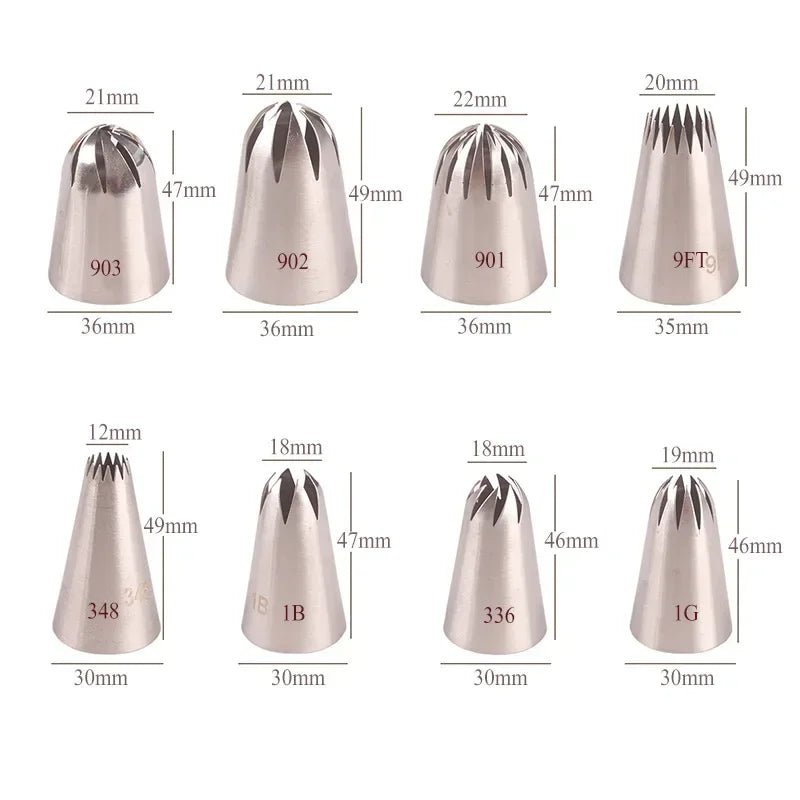 1/8Pcs Large Russian Stainless Steel Pastry Nozzles Icing Piping Tips Cream Rose Cake Set Decorating Cupcake Baking Tools - Fiesta Vellore1/8Pcs Large Russian Stainless Steel Pastry Nozzles Icing Piping Tips Cream Rose Cake Set Decorating Cupcake Baking ToolsFiesta VelloreFiesta Vellore175212802;20251225;1766621678EZ2q61pcs 336S60e53e9dcd444cec8071546e4338eb48L