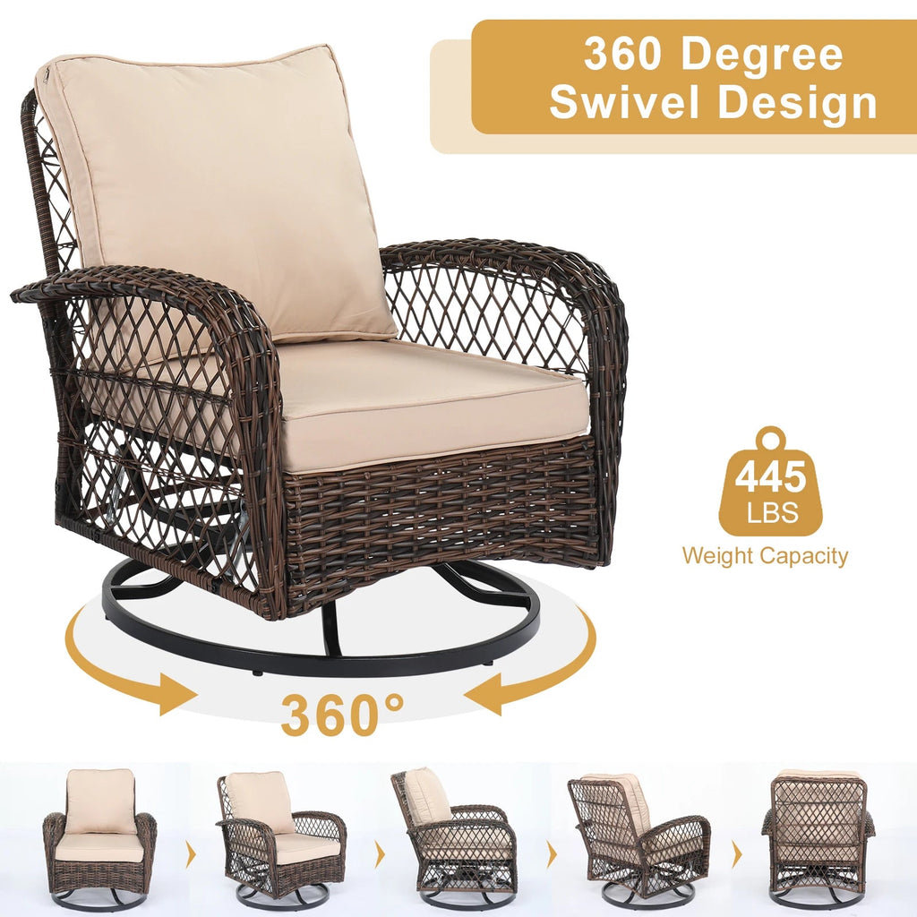 3 Pieces Patio Furniture Set, Outdoor Swivel Gliders Rocker, Wicker Patio Bistro Brown Gradient Ratt - Fiesta Vellore3 Pieces Patio Furniture Set, Outdoor Swivel Gliders Rocker, Wicker Patio Bistro Brown Gradient RattFiesta VelloreFiesta Vellore175214129;20251225;1766621712g352BUnited StatesS8fa324df902148108d41ba49b1bca111g