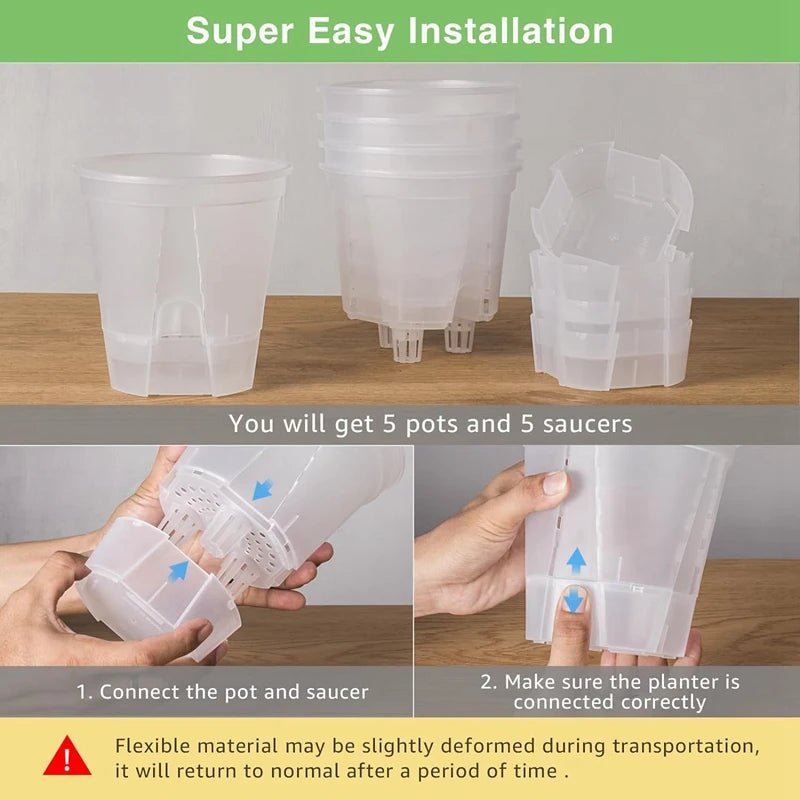 6 Inch Transparent Plastic Garden Pots Self Watering Planters 5 Pack With Deep Reservior - Fiesta Vellore6 Inch Transparent Plastic Garden Pots Self Watering Planters 5 Pack With Deep ReserviorFiesta VelloreFiesta Vellore175213956;20251225;1766621711LDwcfTransparentS921d43640bc349eea21ebebd18fccf67r