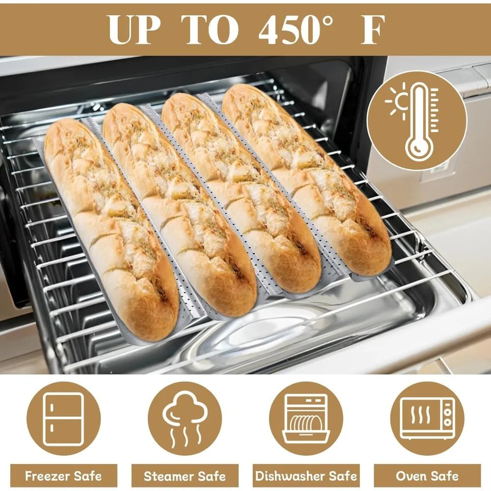 Baguette Bread Pan Nonstick for French Bread Baking Heat Resistant Perforated 4 Loaves Loaf Bake Mold Baguette Tray Baking Tool - Fiesta VelloreBaguette Bread Pan Nonstick for French Bread Baking Heat Resistant Perforated 4 Loaves Loaf Bake Mold Baguette Tray Baking ToolFiesta VelloreFiesta Vellore175212711;20251225;1766621676qAFb7Bread mold SilverSbf5377d2e8a3429ba7d0cb9d2b345ab3N