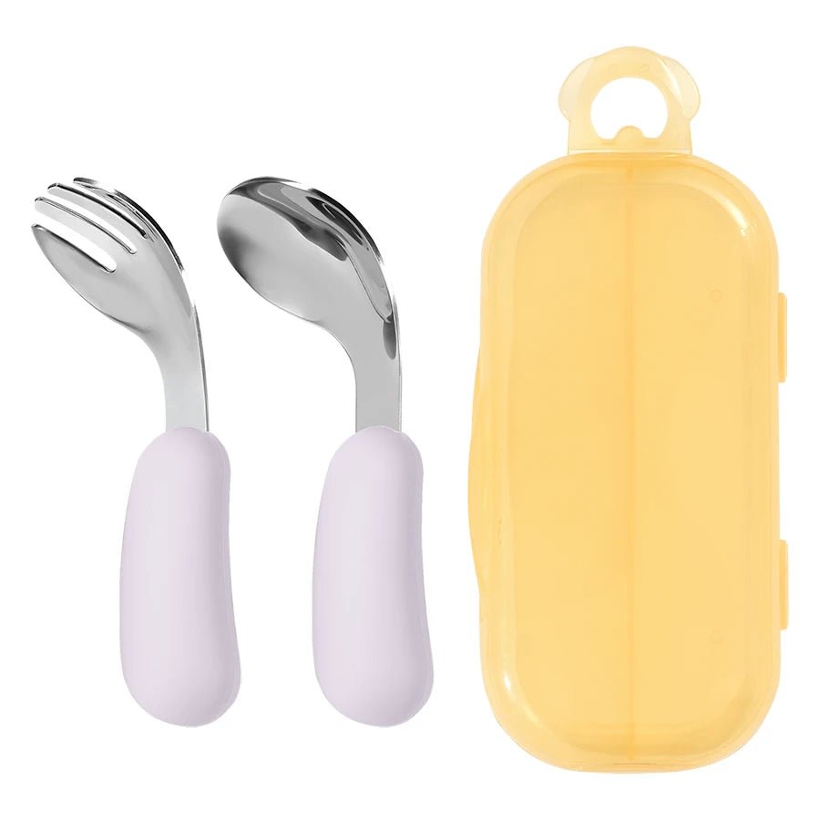 Color Kids 2PCS Silicone Self Feeding Set Stainless Steel Spoon Fork Grip Trainer BPA Free Infant Essentials Baby Newborn Items - Fiesta VelloreColor Kids 2PCS Silicone Self Feeding Set Stainless Steel Spoon Fork Grip Trainer BPA Free Infant Essentials Baby Newborn ItemsFiesta VelloreFiesta Vellore175212769;20251225;1766621677k9DlFlight purpleS05f4fde65ddc411d910a339c1bca16e4B