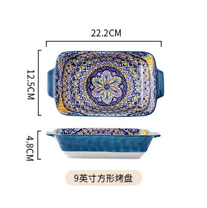 Dishes set ceramic tableware Bohemian retro salad rice bowl Binaural noodle bowl household handle baking tray - Fiesta VelloreDishes set ceramic tableware Bohemian retro salad rice bowl Binaural noodle bowl household handle baking trayFiesta VelloreFiesta Vellore175212697;20251225;17666216726WdG89 inchesSc2f059584cdb4d0e9d4efe4d9c3c951d1