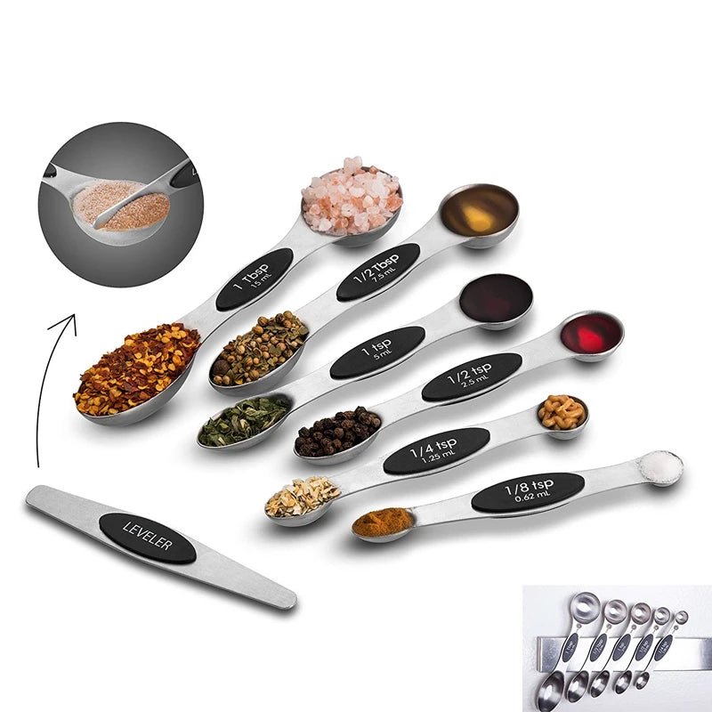 LMETJMA 7pcs/set Magnetic Measuring Spoons Set with Leveler Stainless Steel Double - Sided Measuring Spoons Set for Cooking Baking - Fiesta VelloreLMETJMA 7pcs/set Magnetic Measuring Spoons Set with Leveler Stainless Steel Double - Sided Measuring Spoons Set for Cooking BakingFiesta VelloreFiesta Vellore175212736;20251225;1766621675HyEXpRedS60bc4a3ce7434971aa497351f2e935085