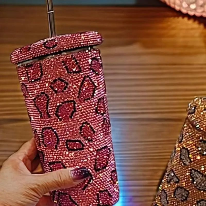 Luxury Leopard Print Straw Cup Diamond - studded Tumbler Insulated Stainless Steel Water Bottle Portable Fashion Item Perfect Gift - Fiesta VelloreLuxury Leopard Print Straw Cup Diamond - studded Tumbler Insulated Stainless Steel Water Bottle Portable Fashion Item Perfect GiftFiesta VelloreFiesta Vellore175190932;20251224;1766599891d4W1i500 MLBrownS7465d8a7d0824a9aaf6b78a25a78f6fca