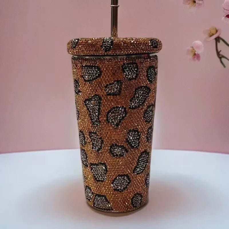 Luxury Leopard Print Straw Cup Diamond - studded Tumbler Insulated Stainless Steel Water Bottle Portable Fashion Item Perfect Gift - Fiesta VelloreLuxury Leopard Print Straw Cup Diamond - studded Tumbler Insulated Stainless Steel Water Bottle Portable Fashion Item Perfect GiftFiesta VelloreFiesta Vellore175190932;20251224;1766599891d4W1i500 MLBrownS6080cd7903814e76bd747afb7ab287e76