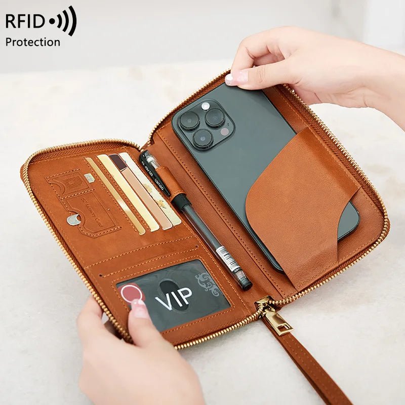 New Leather Passport Cover RFID Blocking Card Holder Zipper Wallet Travel Essentials Phone Bag International Travel Accessories - Fiesta VelloreNew Leather Passport Cover RFID Blocking Card Holder Zipper Wallet Travel Essentials Phone Bag International Travel AccessoriesFiesta VelloreFiesta Vellore175212788;20251225;1766621678zgF3DDark BlueS25f90164408c404e81f4415f0b319cb2D