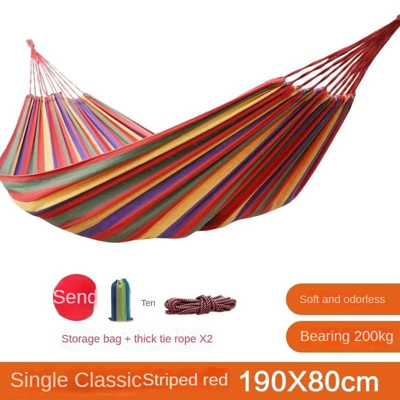 NewOutdoor Indoor Canvas Single Hammock Outdoor Camping Indoor Childrens Swing Thickened Striped HammockMulti Functional Hammock - Fiesta VelloreNewOutdoor Indoor Canvas Single Hammock Outdoor Camping Indoor Childrens Swing Thickened Striped HammockMulti Functional HammockFiesta VelloreFiesta Vellore175214026;20251225;1766621711XS1RURed 260x80S13b15c9330b0422ca92861fce66cb763q
