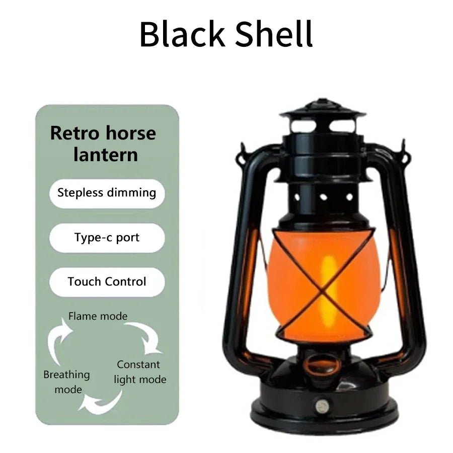 Retro Portable LED Horse Lantern Lamp Rechargeable Hanging Camping Lights 3 Lighting Modes for Desktop Bar Resturant Decoration - Fiesta VelloreRetro Portable LED Horse Lantern Lamp Rechargeable Hanging Camping Lights 3 Lighting Modes for Desktop Bar Resturant DecorationFiesta VelloreFiesta Vellore175214282;20251225;1766621723ykHitblack shellSa610c44c3f854bd1890d7b250cd3bb123