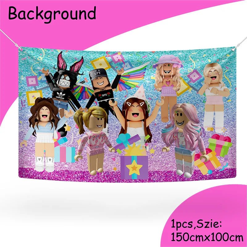 Roblox Girl Decorations for Purple pink Party Banner Birthday Balloons Tablecloths Cake Topper Napkins Tableware Kid Gift Supply - Fiesta VelloreRoblox Girl Decorations for Purple pink Party Banner Birthday Balloons Tablecloths Cake Topper Napkins Tableware Kid Gift SupplyFiesta VelloreFiesta Vellore175214587;20251225;17666217450fcFaBackground 1pcsS76221eb3f2e54a39a3b4ce6f6131dd57I