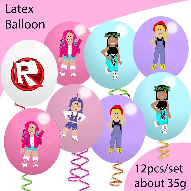 Roblox Girl Decorations for Purple pink Party Banner Birthday Balloons Tablecloths Cake Topper Napkins Tableware Kid Gift Supply - Fiesta VelloreRoblox Girl Decorations for Purple pink Party Banner Birthday Balloons Tablecloths Cake Topper Napkins Tableware Kid Gift SupplyFiesta VelloreFiesta Vellore175214589;20251225;1766621745c6bVQBalloon 15pcsS811194c30aa447b8a23f1e0afbbf4b5bA