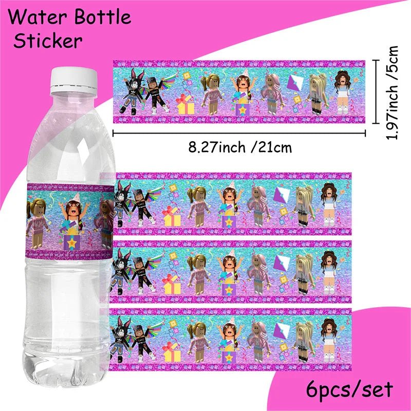 Roblox Girl Decorations for Purple pink Party Banner Birthday Balloons Tablecloths Cake Topper Napkins Tableware Kid Gift Supply - Fiesta VelloreRoblox Girl Decorations for Purple pink Party Banner Birthday Balloons Tablecloths Cake Topper Napkins Tableware Kid Gift SupplyFiesta VelloreFiesta Vellore175214604;20251225;1766621745xWUhdBottle label 6pcs FS25c27b9dcbbe438596e470b31b201d97n
