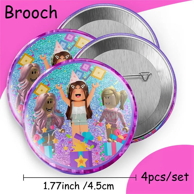 Roblox Girl Decorations for Purple pink Party Banner Birthday Balloons Tablecloths Cake Topper Napkins Tableware Kid Gift Supply - Fiesta VelloreRoblox Girl Decorations for Purple pink Party Banner Birthday Balloons Tablecloths Cake Topper Napkins Tableware Kid Gift SupplyFiesta VelloreFiesta Vellore175214593;20251225;1766621745sGd7QBrooch 4pcs - 2S7489c784eb8246038d77b50e23282ed4n