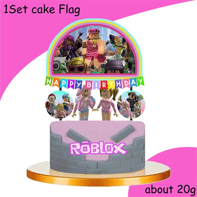 Roblox Girl Decorations for Purple pink Party Banner Birthday Balloons Tablecloths Cake Topper Napkins Tableware Kid Gift Supply - Fiesta VelloreRoblox Girl Decorations for Purple pink Party Banner Birthday Balloons Tablecloths Cake Topper Napkins Tableware Kid Gift SupplyFiesta VelloreFiesta Vellore175214599;20251225;1766621745J5sGvCake flag 1pcsSd9bc2a64175b4cc7a20c4e05b766ea33O