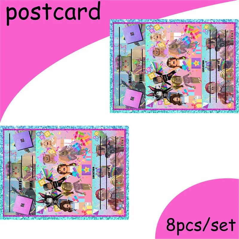 Roblox Girl Decorations for Purple pink Party Banner Birthday Balloons Tablecloths Cake Topper Napkins Tableware Kid Gift Supply - Fiesta VelloreRoblox Girl Decorations for Purple pink Party Banner Birthday Balloons Tablecloths Cake Topper Napkins Tableware Kid Gift SupplyFiesta VelloreFiesta Vellore175214591;20251225;1766621745hmWCMInvitation 8pcsSf356d776fa7341998a61088653bb0d9fu