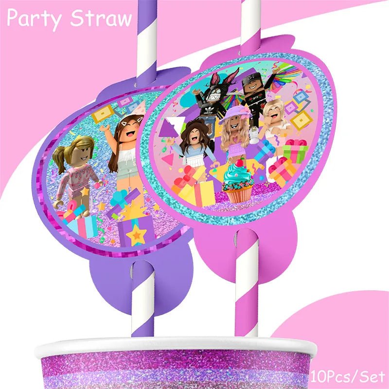 Roblox Girl Decorations for Purple pink Party Banner Birthday Balloons Tablecloths Cake Topper Napkins Tableware Kid Gift Supply - Fiesta VelloreRoblox Girl Decorations for Purple pink Party Banner Birthday Balloons Tablecloths Cake Topper Napkins Tableware Kid Gift SupplyFiesta VelloreFiesta Vellore175214607;20251225;1766621745zTlmkStraw 10pcsSc6b7c894f01f49759e2fe6a4b1e76638U