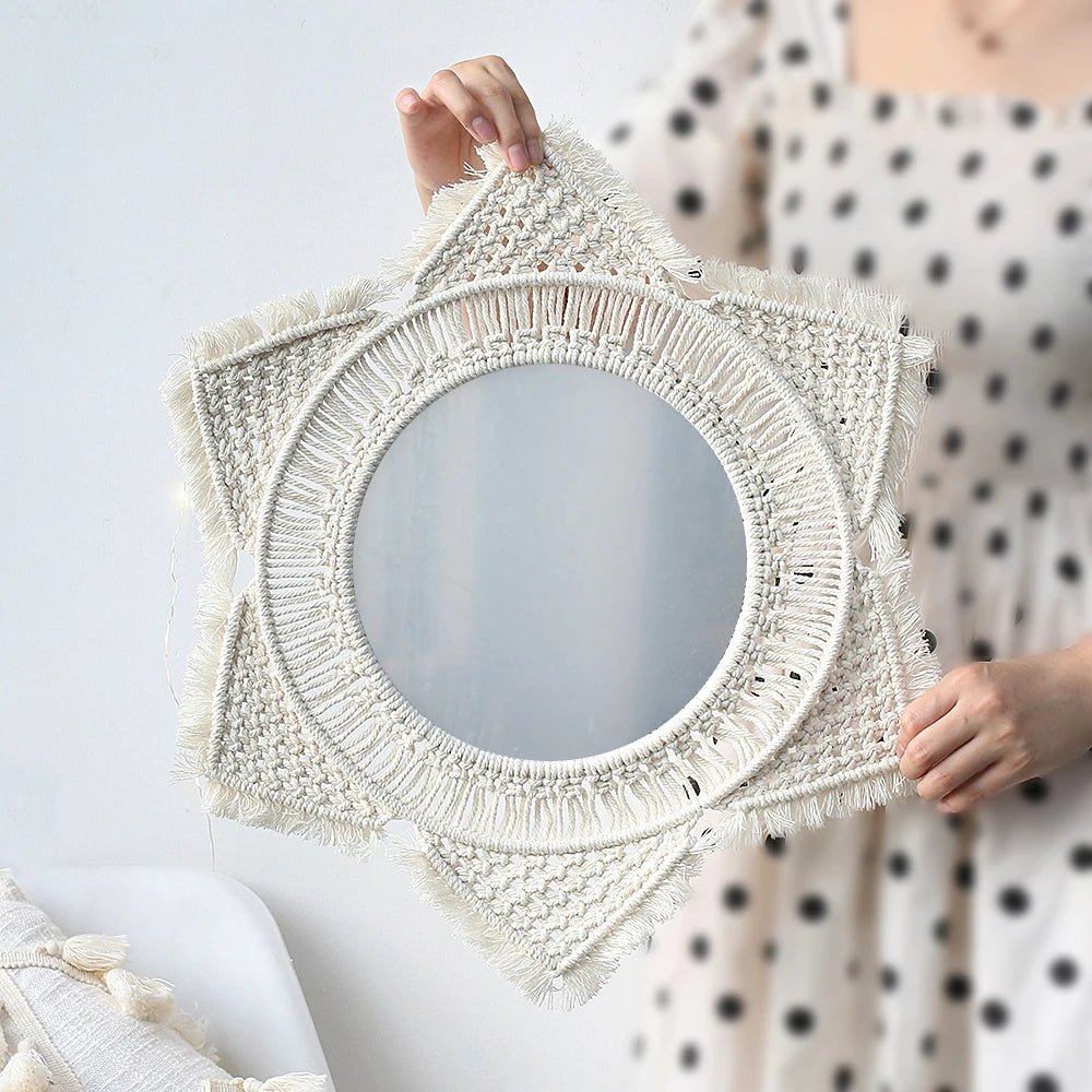 Round Mirror Wall Decor Macrame Boho Room Decor Wall Mirrors for Living Room Bedroom Decoration Mirror Bathroom Home Decoration - Fiesta VelloreRound Mirror Wall Decor Macrame Boho Room Decor Wall Mirrors for Living Room Bedroom Decoration Mirror Bathroom Home DecorationFiesta VelloreFiesta Vellore175212264;20251225;1766621658WegLQround mirror M0864S1e79b24fbbf44521851ffafdaa954b5ft