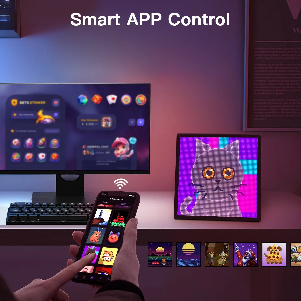 Smart Dynamic Pixel RGB LED Display Screens LED Matrix Pixel Display Devices Desktop Decorative Light Bedside USB Bluetooth Ligh - Fiesta VelloreSmart Dynamic Pixel RGB LED Display Screens LED Matrix Pixel Display Devices Desktop Decorative Light Bedside USB Bluetooth LighFiesta VelloreFiesta Vellore175212113;20251225;17666216525DjpN64 x 64 PixelsScef85e57067644e996cc8cb5c8963c39i