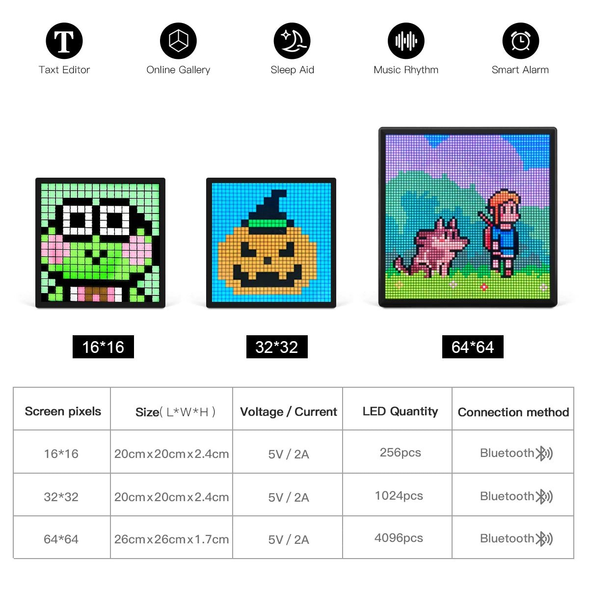 Smart Dynamic Pixel RGB LED Display Screens LED Matrix Pixel Display Devices Desktop Decorative Light Bedside USB Bluetooth Ligh - Fiesta VelloreSmart Dynamic Pixel RGB LED Display Screens LED Matrix Pixel Display Devices Desktop Decorative Light Bedside USB Bluetooth LighFiesta VelloreFiesta Vellore175212113;20251225;17666216525DjpN64 x 64 PixelsSaf20908d7a77426c96a883339e49b82fu