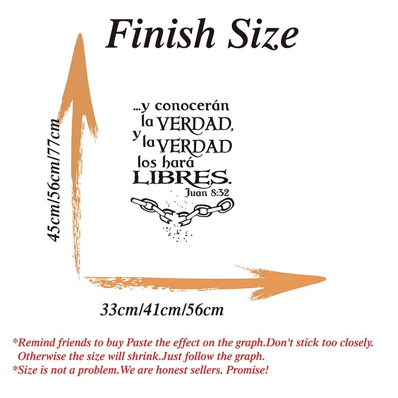 Spanish Christian Bible Verse Juan 8:32 Wall Sticker Religion Inspirational Qutoe Truth Wall Decal Bedroom Vinyl Decor - Fiesta VelloreSpanish Christian Bible Verse Juan 8:32 Wall Sticker Religion Inspirational Qutoe Truth Wall Decal Bedroom Vinyl DecorFiesta VelloreFiesta Vellore175212440;20251225;1766621662SxleD45cmhighx33cmwideRedHa943e417b3ff4601b8b7a60e5b4b0e42S