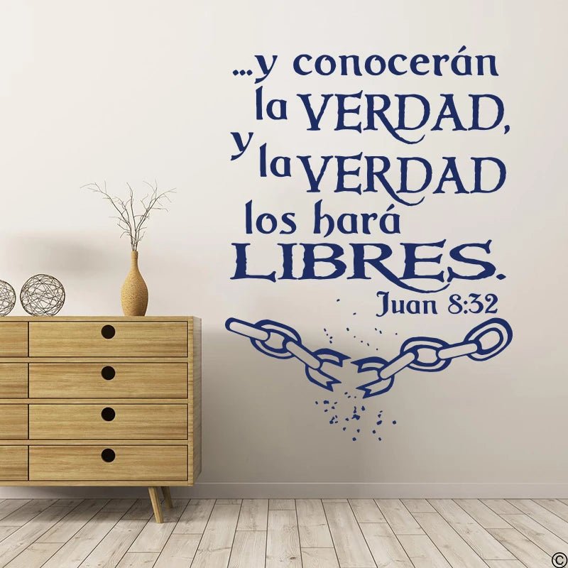 Spanish Christian Bible Verse Juan 8:32 Wall Sticker Religion Inspirational Qutoe Truth Wall Decal Bedroom Vinyl Decor - Fiesta VelloreSpanish Christian Bible Verse Juan 8:32 Wall Sticker Religion Inspirational Qutoe Truth Wall Decal Bedroom Vinyl DecorFiesta VelloreFiesta Vellore175212440;20251225;1766621662SxleD45cmhighx33cmwideRedH0298195eb1204e00a3e5c9e4ea151092o