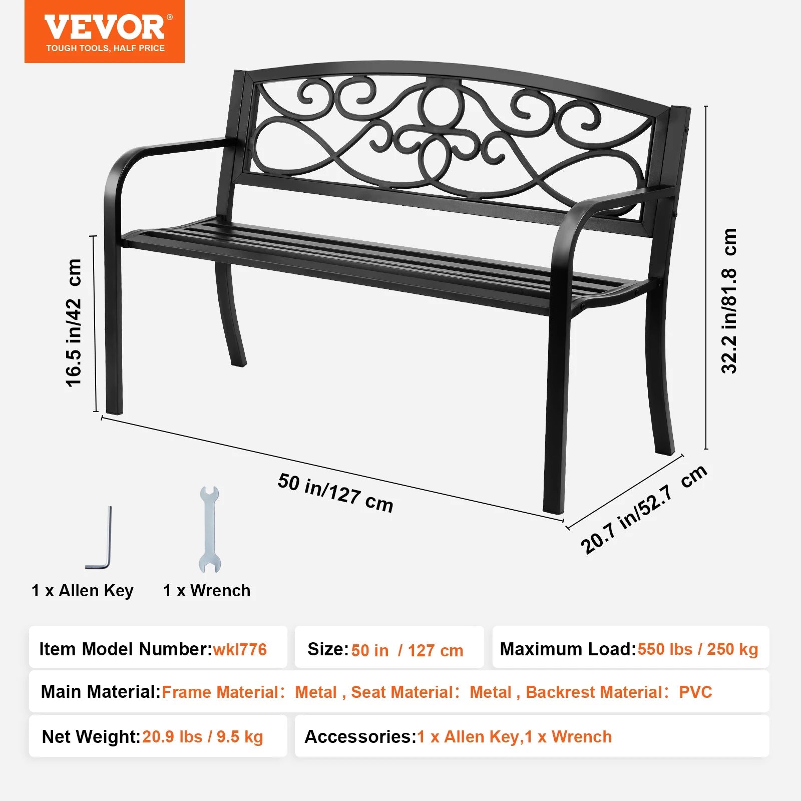 SucceBuy Outdoor Bench Wooden Metal Garden Bench for Outdoors 480 lbs Load Capacity Bench Outdoor Garden Park Bench - Fiesta VelloreSucceBuy Outdoor Bench Wooden Metal Garden Bench for Outdoors 480 lbs Load Capacity Bench Outdoor Garden Park BenchFiesta VelloreFiesta Vellore175214001;20251225;1766621711eOO04Metal 50 InchescanadaS5441b4fdfaa5415c9eba92ffce28f66fp