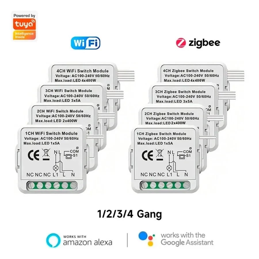 Tuya Wifi/ZigBee Smart Switch Module 1 - 4CH NeutralWire Required Smart Home DIY Light Breaker Works with Alexa Google Home - Fiesta VelloreTuya Wifi/ZigBee Smart Switch Module 1 - 4CH NeutralWire Required Smart Home DIY Light Breaker Works with Alexa Google HomeFiesta VelloreFiesta Vellore175212105;20251225;1766621652aVsxzWifi 3CHSc3115bce9aa348c99694bcf657ce1de6F